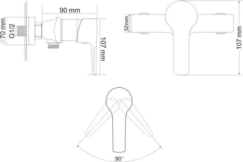 Смеситель для душа Rozzy Jenori Luck RBZ080-5W, хром/белый фото 4