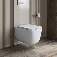 Унитаз подвесной безободковый Belbagno Luce-TOR, смыв Торнадо, сиденье микролифт