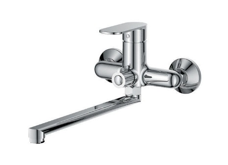 Смеситель с длинным изливом для ванны Ledeme L2210 хром (лейка и шланг в комплекте)