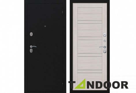 Дверь входная Tandoor Эко 86, 96 Черный букле/Лиственница светлая