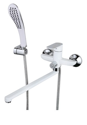 Смеситель для ванны Gappo Noar G2248 белый/хром (с лейкой и шлангом)