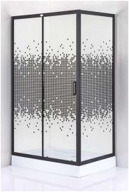 Душевое ограждение с поддоном Дана 505 B (пиксели) 120*80 хром