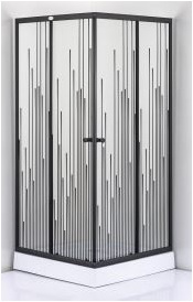 Душевое ограждение Дана 303S 90*90, 100*100 низкий поддон, стекло с узором "звездопад", профиль черный 