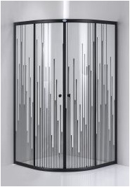 Душевое ограждение без поддона Дана 301/302S 90*90, 100*100 стекло прозрачное с узором "звездопад", профиль черный