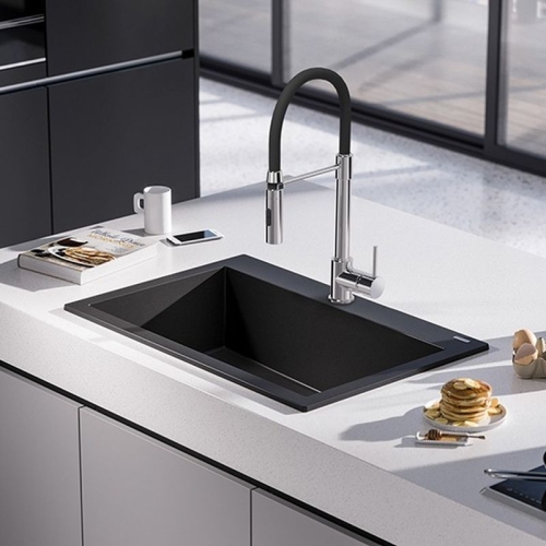 Смеситель для кухни Paini Cox гибкий излив черный фото 2