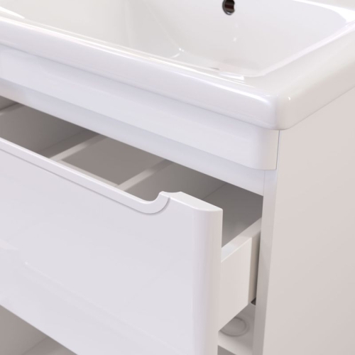Тумба с раковиной Mirsant Сити 60, 80 напольная белая фото 7