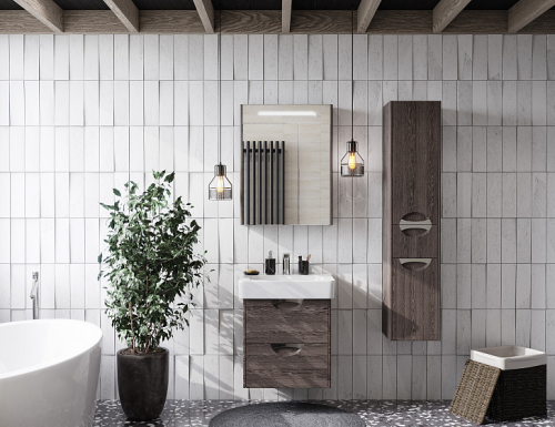 Тумба с раковиной Aquaton Сильва 50, 60 напольная/подвесная Дуб Макиато фото 5