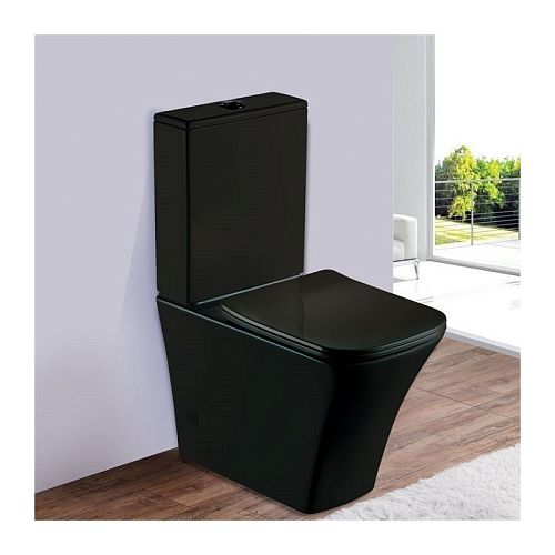 Унитаз напольный безободковый ESBANO Crisan черный матовый