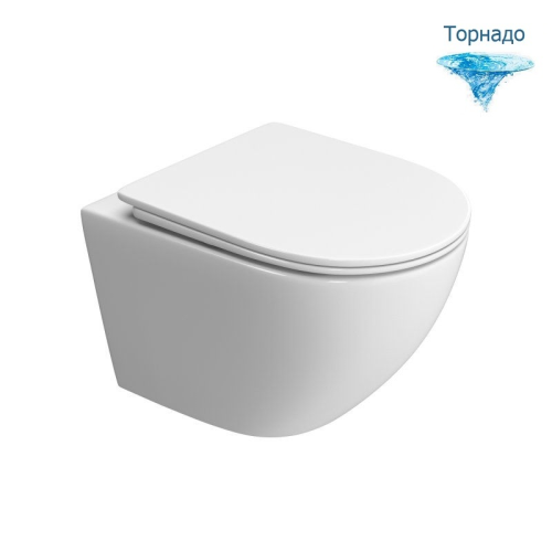 Унитаз подвесной Belbagno UNO-TOR торнадо белый сиденье с микролифтом