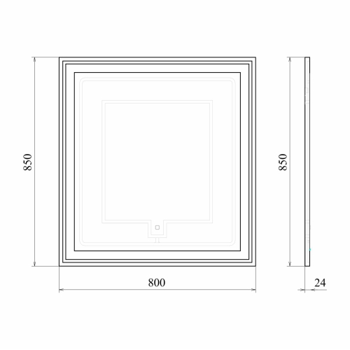 Зеркало Мирсант Адель 80, 100 белый фото 2