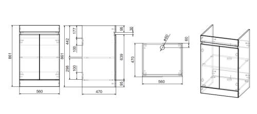 Тумба с раковиной над стиральной машиной Mirsant Next 120 напольная, белая фото 4