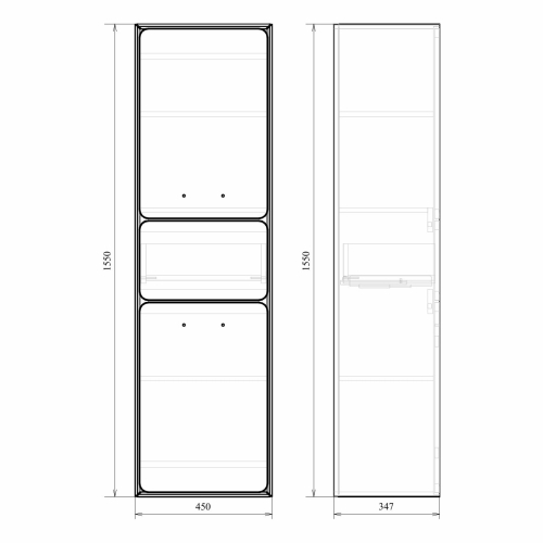 Пенал подвесной Мирсант Viva 45 белый глянец фото 5