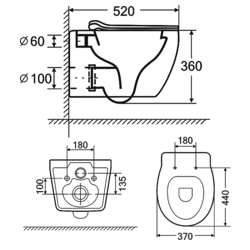 Унитаз подвесной безободковый Azario Keras matt black AZ-99046B черный матовый фото 7