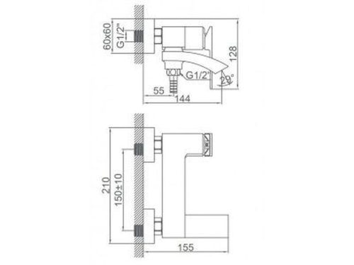 Смеситель для ванны Ledeme L3178 хром фото 2