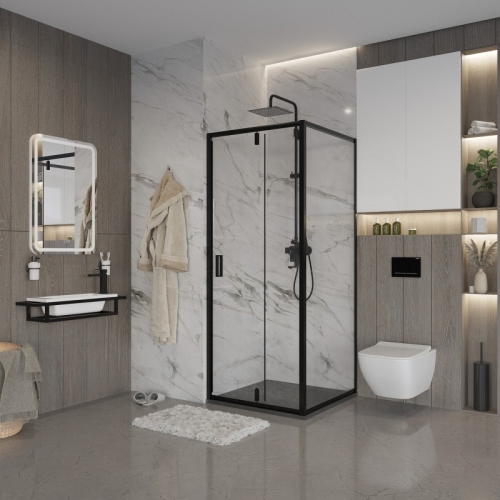 Душевое ограждение Niagara Нова/Nova NG-83-8AB-A70B 80*70,80*90, 80*100 стекло прозрачное фото 2 Душевое ограждение Niagara Нова/Nova NG-83-8AB-A70B 80*70,80*90, 80*100 стекло прозрачное фото 2