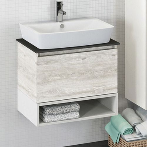 Тумба с умывальником Comforty Прага 60 75 90 120 дуб белый подвесная