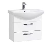 Тумба с умывальником Aquaton Ария М подвесная 2 ящика 50, 65, 80 Белая