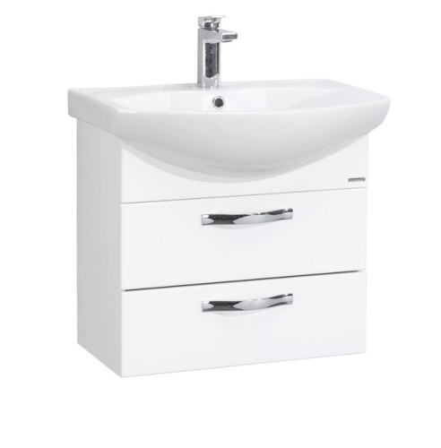 Тумба с умывальником Aquaton Ария М подвесная 2 ящика 50, 65, 80 Белая
