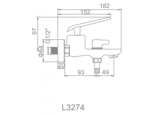 Смеситель для ванны Ledeme L3274B хром-черный фото 2