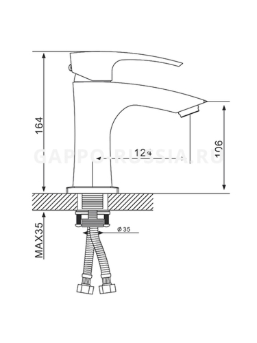 Смеситель для раковины Gappo Jacob G1007-66 черный фото 2