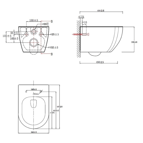 Унитаз подвесной безободковый Azario Ormi AZ-0253VD, смыв Торнадо фото 9