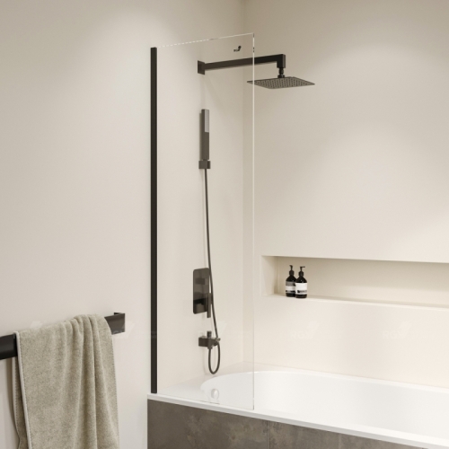 Шторка на ванну RGW SC-056-8B 30, 40, 50 стекло прозрачное