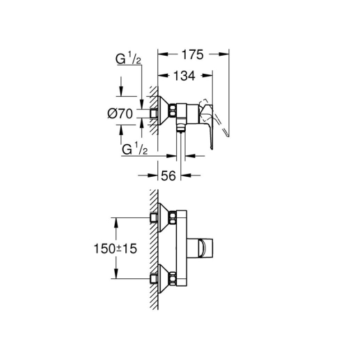 Смеситель для душа GROHE Start Loop, хром (23354001) фото 4