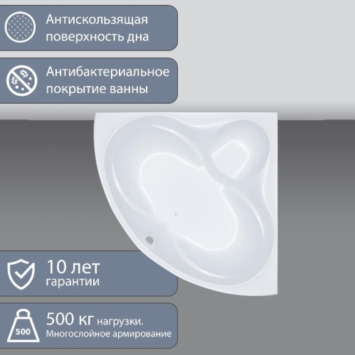 Ванна акриловая Triton Сабина 160*160 + каркас фото 6