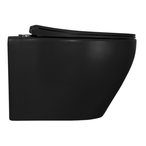 Унитаз подвесной безободковый Azario Keras matt black AZ-99046B черный матовый фото 5