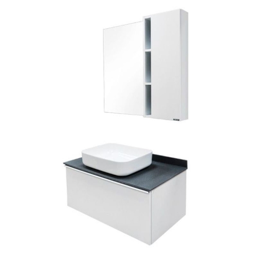 Тумба с умывальником Comforty Милан 90 120 белый глянец подвесная фото 6