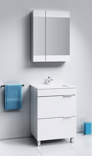 Тумба с умывальником Aqwella  BRIG 60 75 напольная белая фото 2