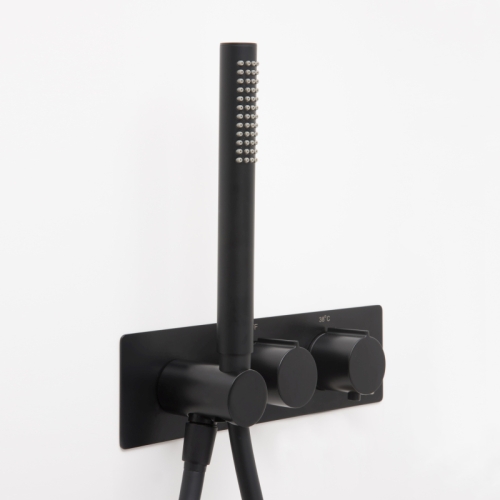 Термостатический смеситель для душа Wasserkraft Elbe 7488 Thermo со встраиваемой системой монтажа, черный soft touch фото 6