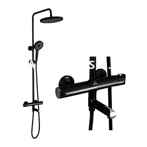 Душевая система с термостатом Gappo G2403-56 хром-черная фото 3