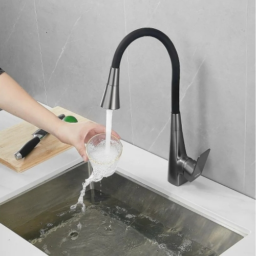 Смеситель для кухни Haiba HB73823-3 Grafit/Black фото 2