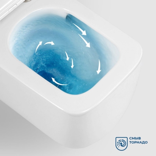 Унитаз подвесной безободковый Belbagno Luce-TOR, смыв Торнадо, сиденье микролифт фото 2