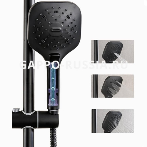 Душевая система Gappo Aventador G2450 черная фото 5
