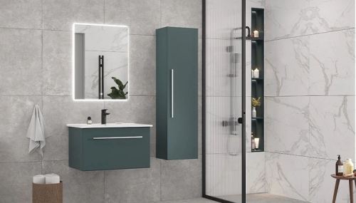 Тумба с раковиной Velvex Posse 65, 75, 85, 105 подвесная, верде фото 6