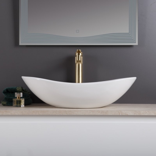 Раковина накладная Belbagno BB1404 605x360x155мм белый глянец фото 4