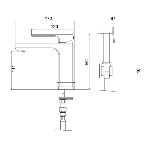 Смеситель с гигиеническим душем для раковины Gappo Futura G1017-1 белый/хром фото 2