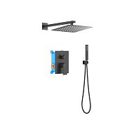 Душевая система скрытого монтажа Aquatek Лира AQ1472MB черный матовый