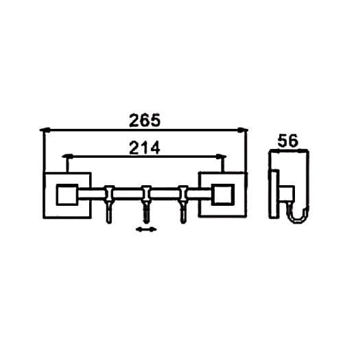 Держатель с 3-мя крючками Haiba HB8615-3 хром фото 2