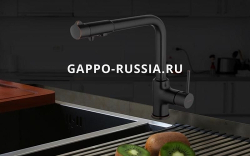 Смеситель для кухни  G4390-10 чёрный фото 3