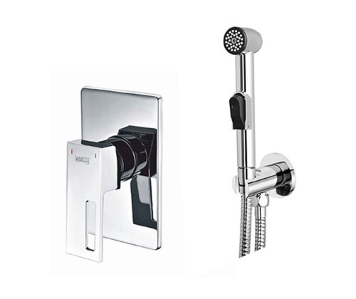 Смеситель с гигиеническим душем Wasserkraft Alme A01557 встраиваемый хром