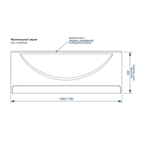 Панель фронтальная Loranto для ванн Milton 150, 170 фото 3