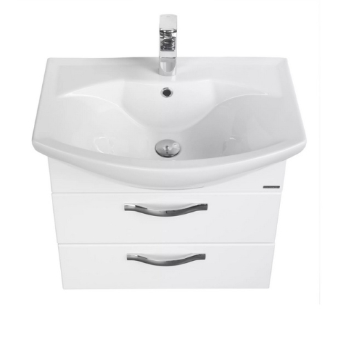 Тумба с умывальником Aquaton Ария М подвесная 2 ящика 50, 65, 80 Белая фото 2