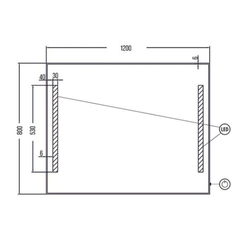 Зеркало Line 80*60, 100*80, 120*80 Anti Steam фото 2