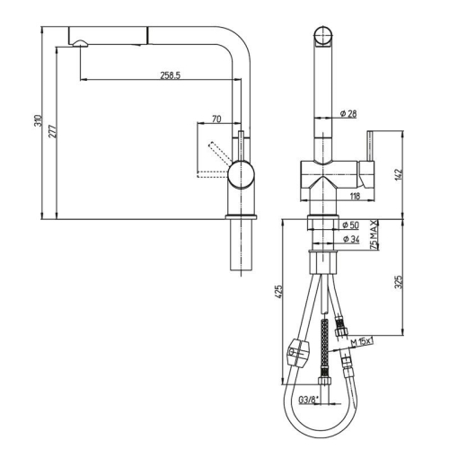 Смеситель для кухни Paini Cucina выдвижной излив HDCR566KM хром фото 6