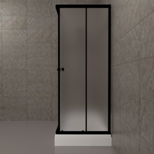 Душевое ограждение Triton Блэк-Вельвет А 120*80 низкий поддон, матовое стекло фото 3