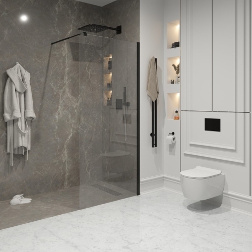 Душевая перегородка Niagara Nova NG-683-ВLACK 90, 100, 110, 120*195, профиль черный