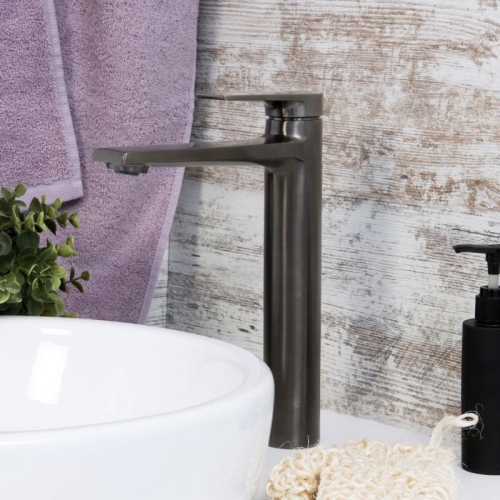 Смеситель высокий для умывальника Wasserkraft Wiese 8403H оружейная сталь фото 2